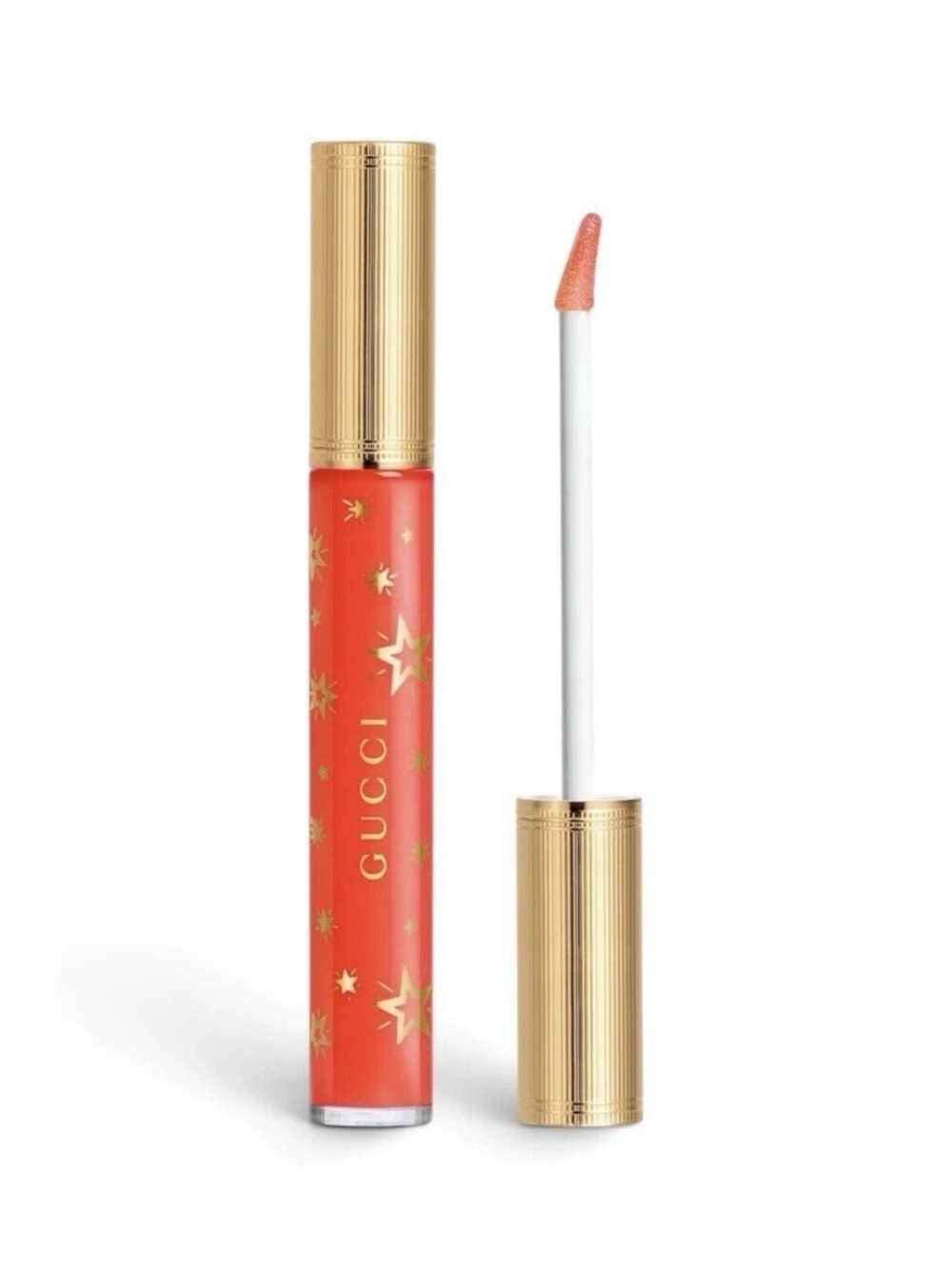Gucci Lip Gloss in Coral Orange with Gold Accents